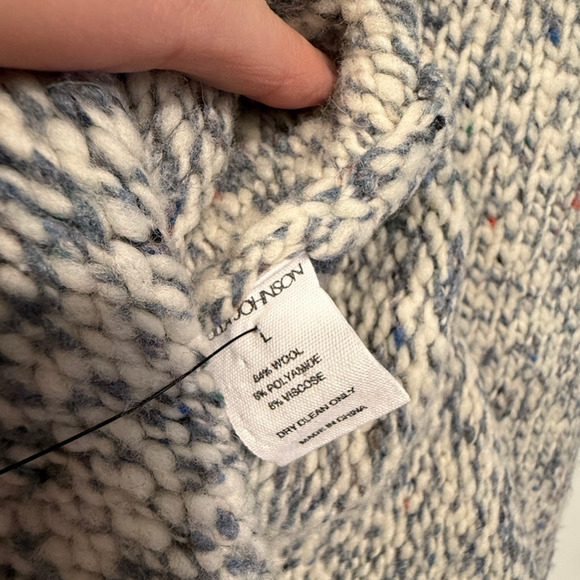 NEW! Ulla Johnson L Marled $475 Stretch Wool Sweater Midi Skirt Whipstitch Blue - Picture 7 of 12